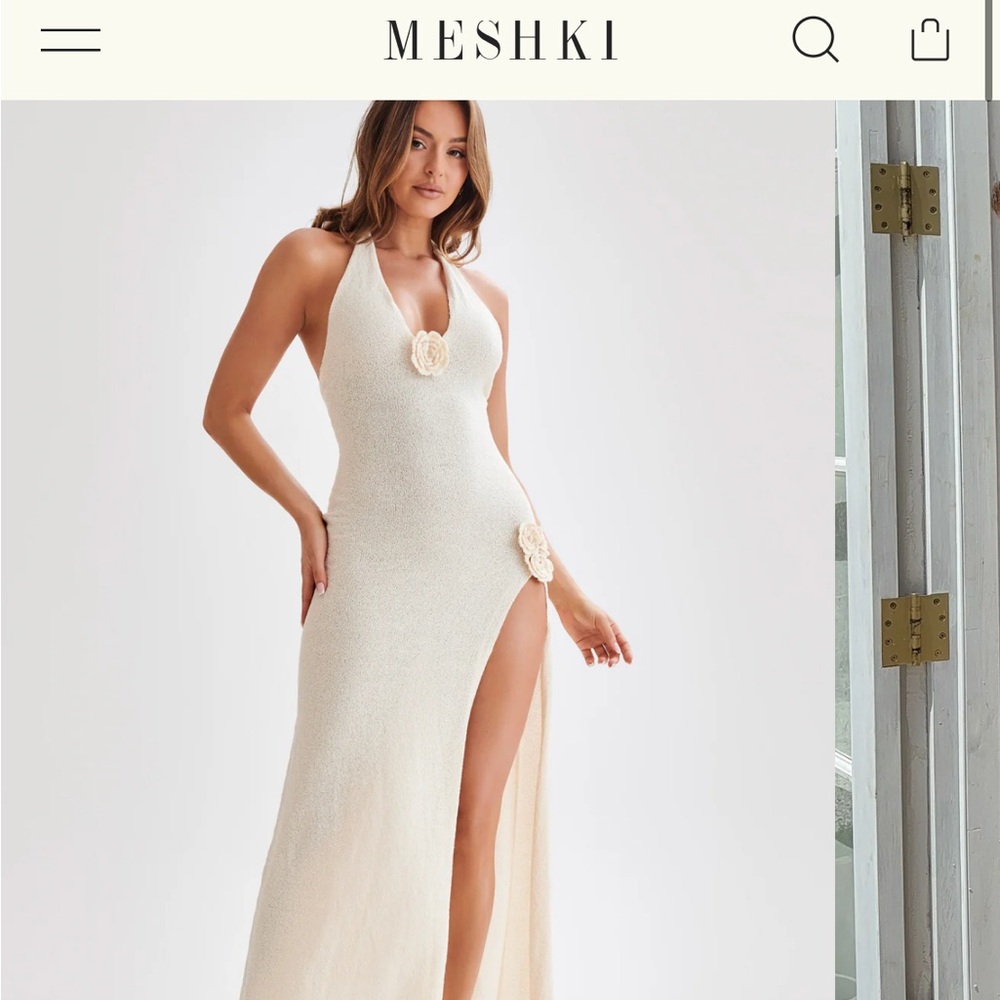 Meshki Ivory Halter Dress NWT size M